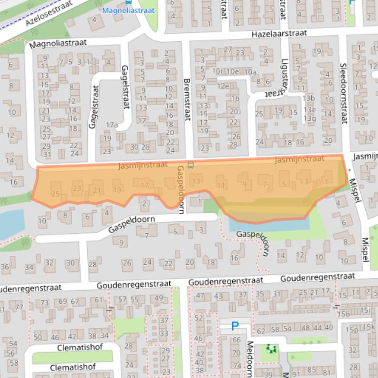Kaart van postcodegebied 7621VC.