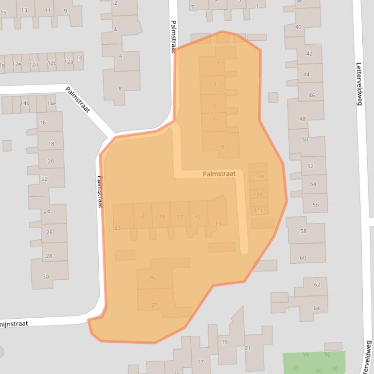 Kaart van postcodegebied 7621VG.