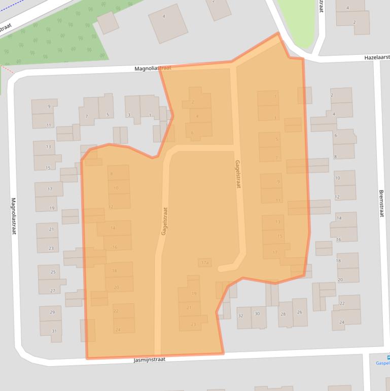 Kaart van postcodegebied 7621VL.