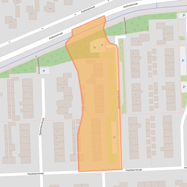 Kaart van postcodegebied 7621VW.