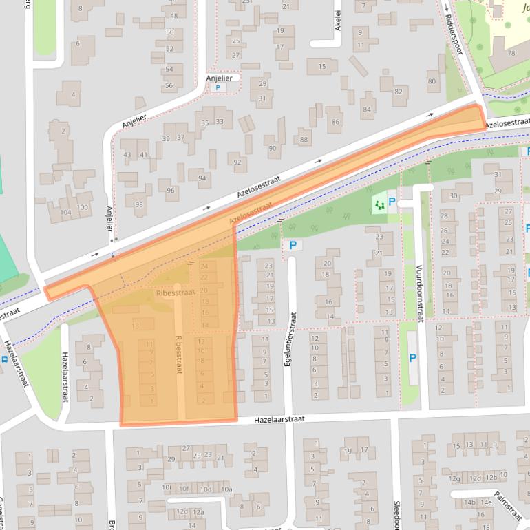 Kaart van postcodegebied 7621VZ.