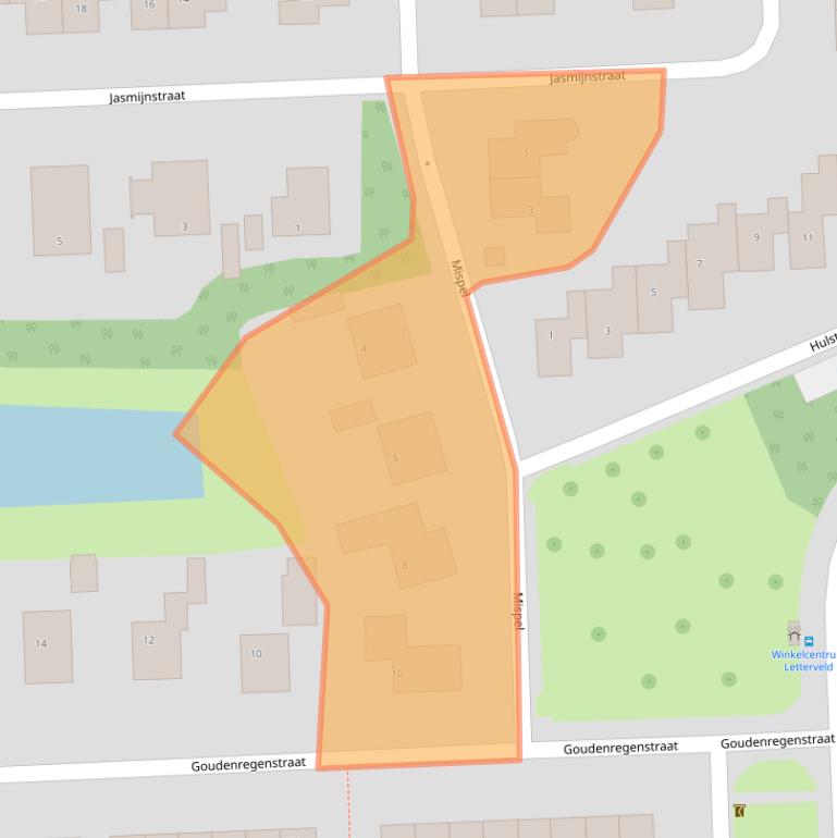 Kaart van postcodegebied 7621WB.