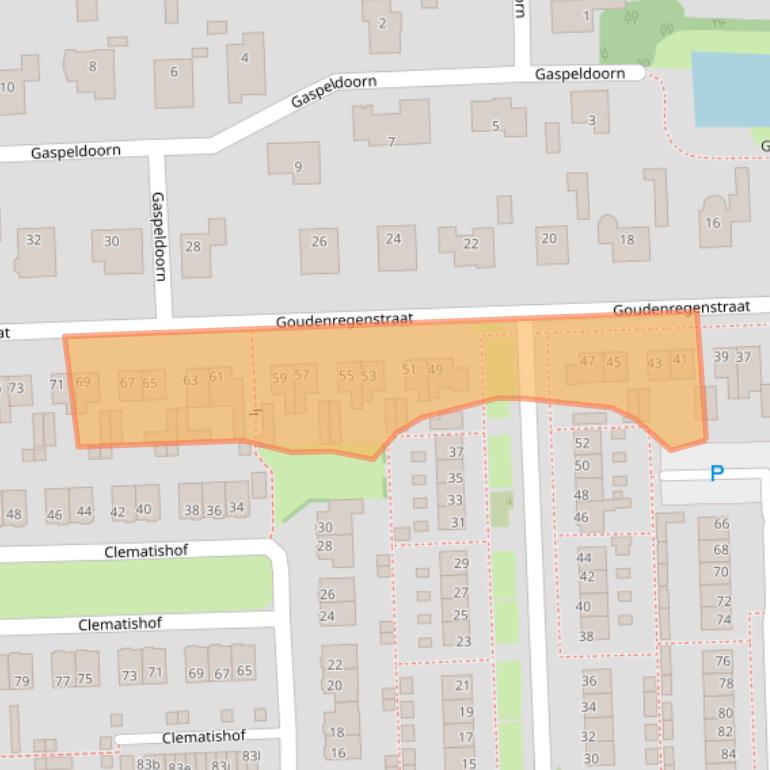 Kaart van postcodegebied 7621WG.