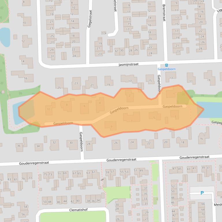 Kaart van postcodegebied 7621WJ.