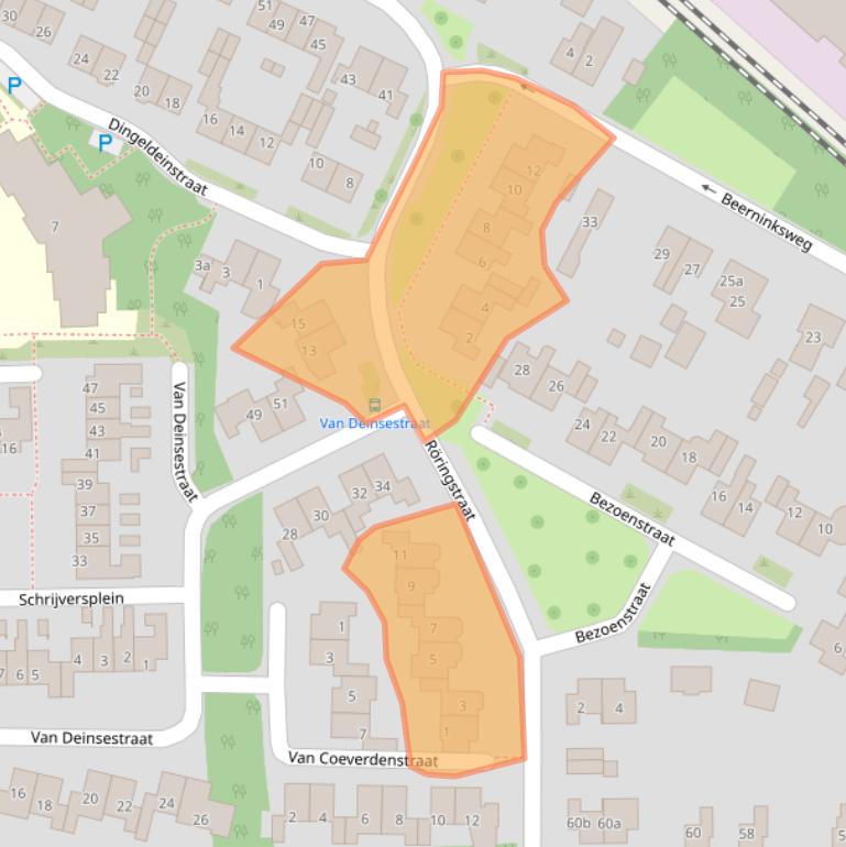 Kaart van postcodegebied 7621XC.