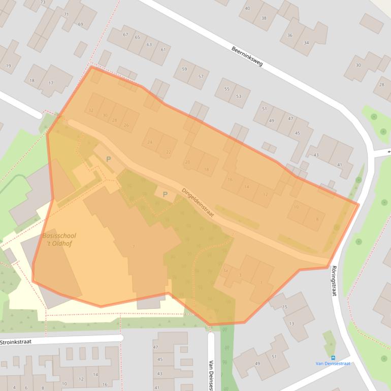 Kaart van postcodegebied 7621XJ.