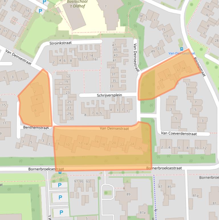 Kaart van postcodegebied 7621XK.