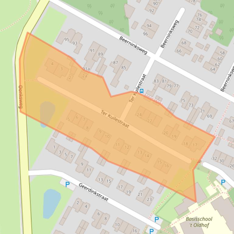 Kaart van postcodegebied 7621XN.