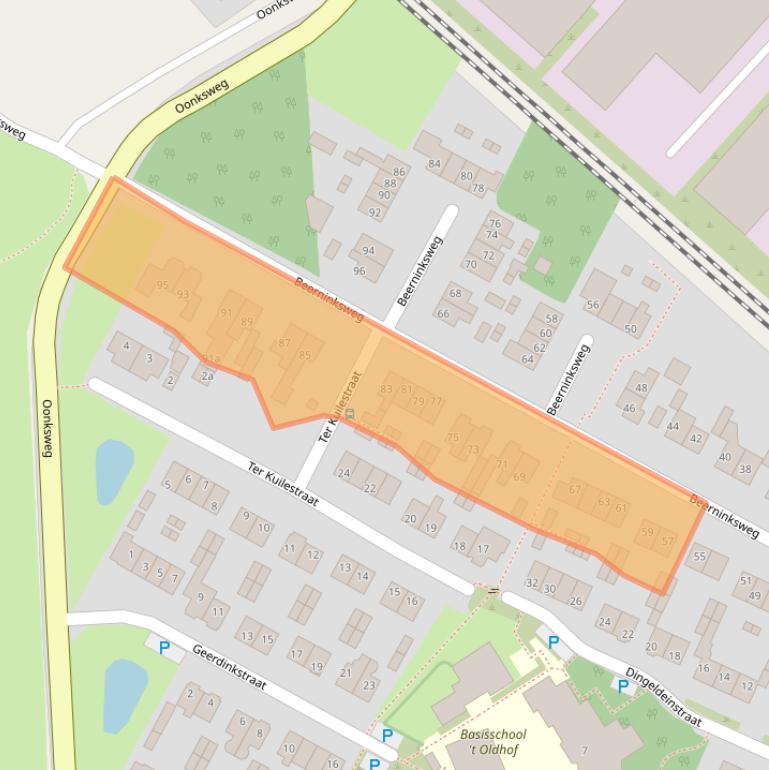 Kaart van postcodegebied 7621XS.