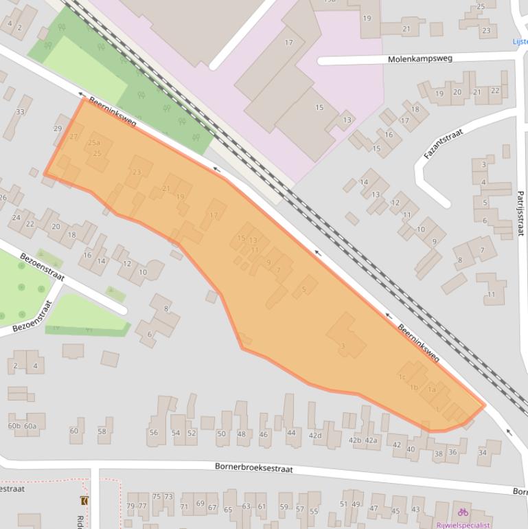 Kaart van postcodegebied 7621XV.