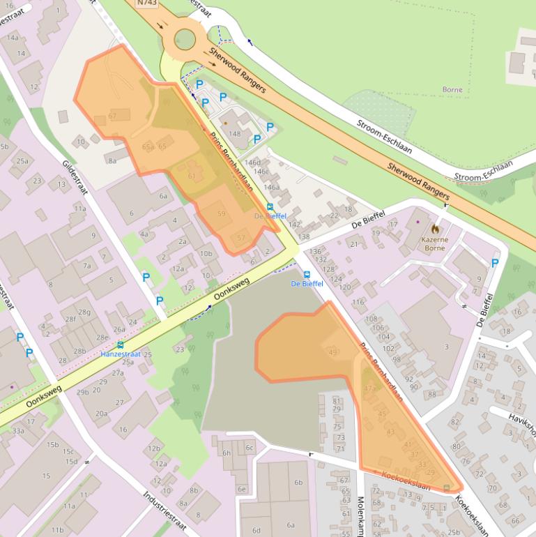 Kaart van postcodegebied 7622BE.