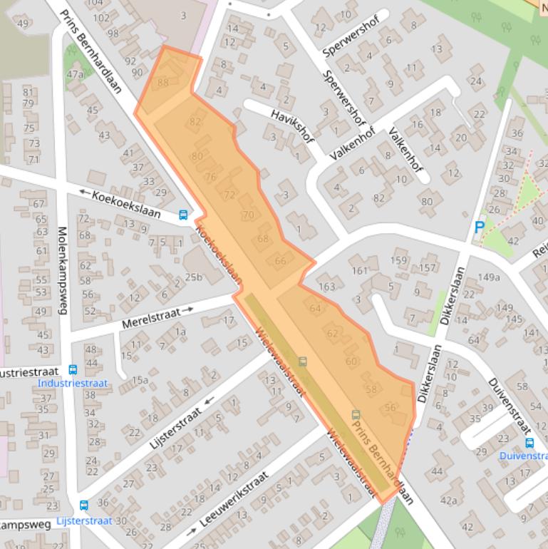 Kaart van postcodegebied 7622BJ.