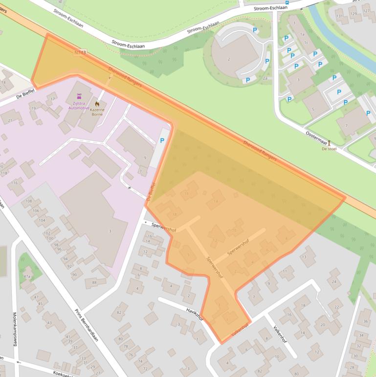 Kaart van postcodegebied 7622BP.