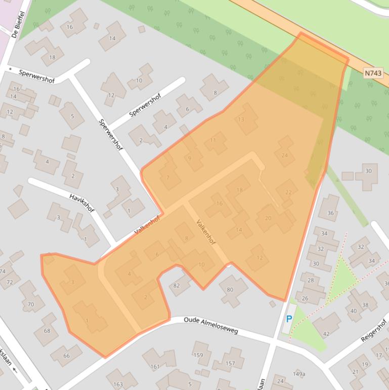 Kaart van postcodegebied 7622BR.