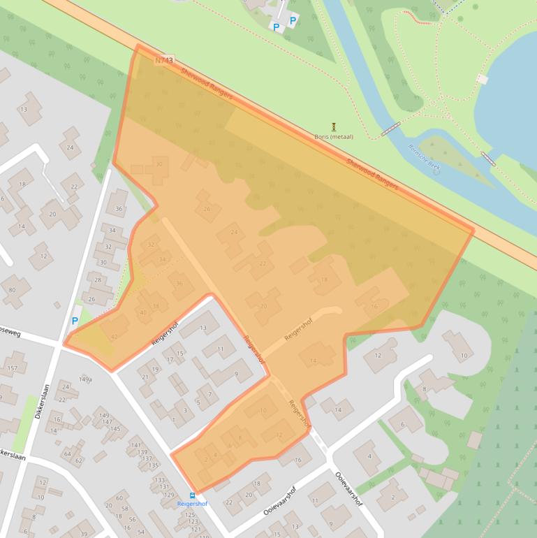 Kaart van postcodegebied 7622BT.