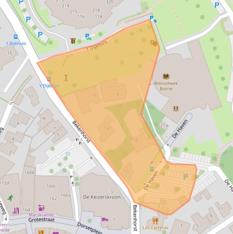 Kaart van postcodegebied 7622CK.