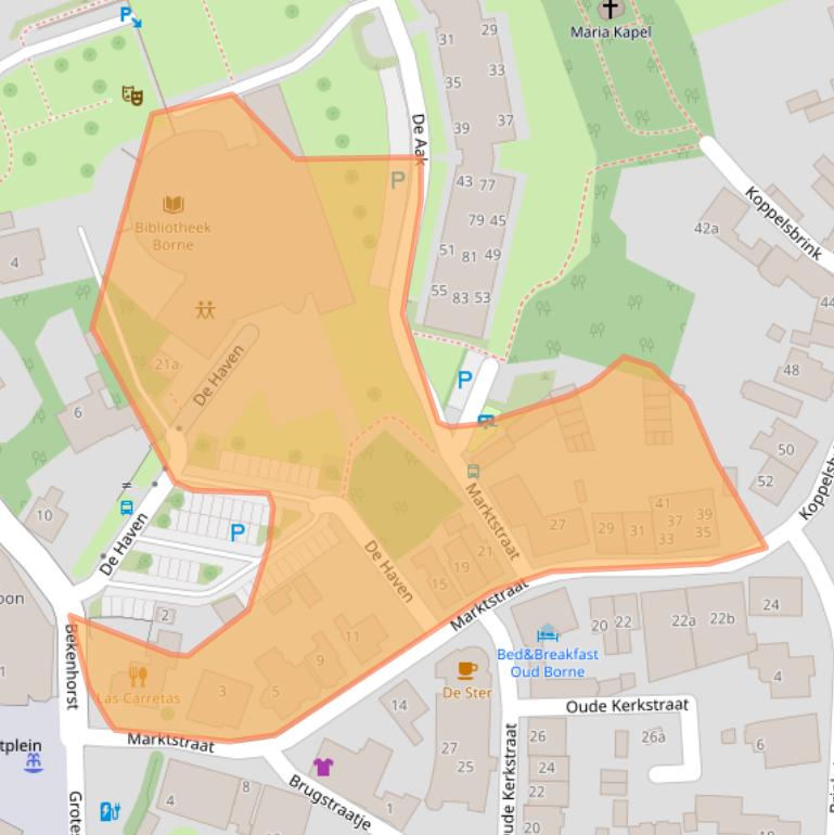 Kaart van postcodegebied 7622CP.