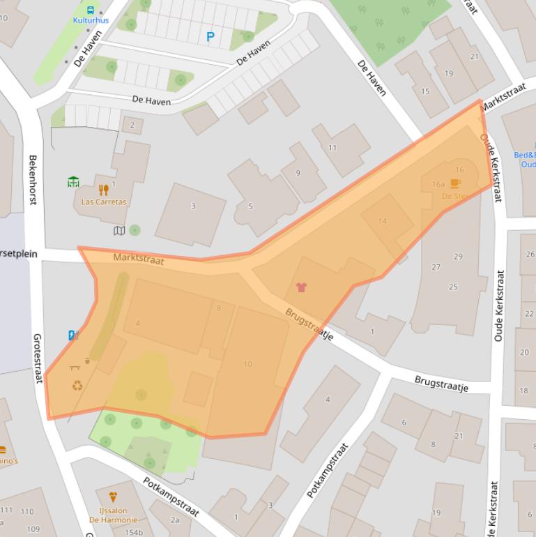Kaart van postcodegebied 7622CR.