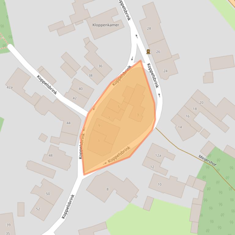 Kaart van postcodegebied 7622CT.