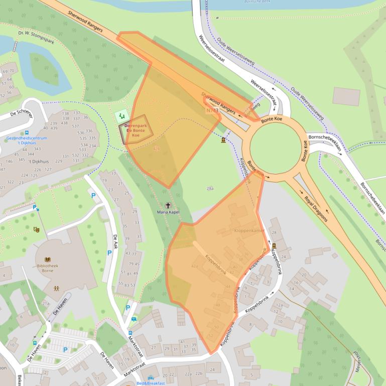 Kaart van postcodegebied 7622CW.