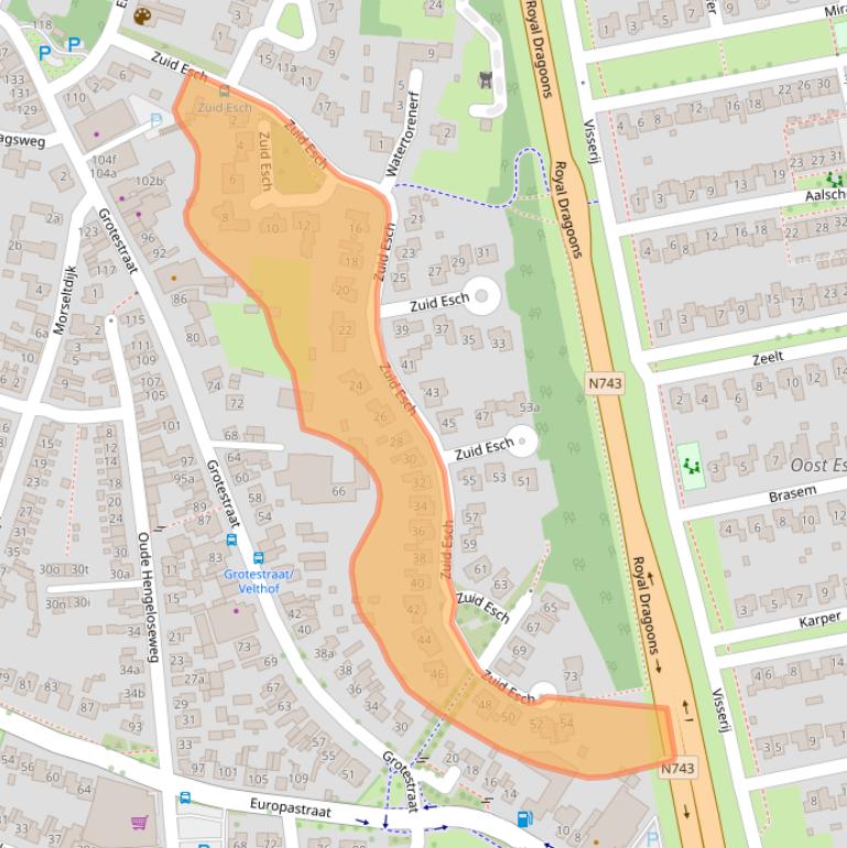 Kaart van postcodegebied 7622DA.