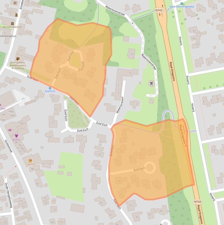 Kaart van postcodegebied 7622DB.