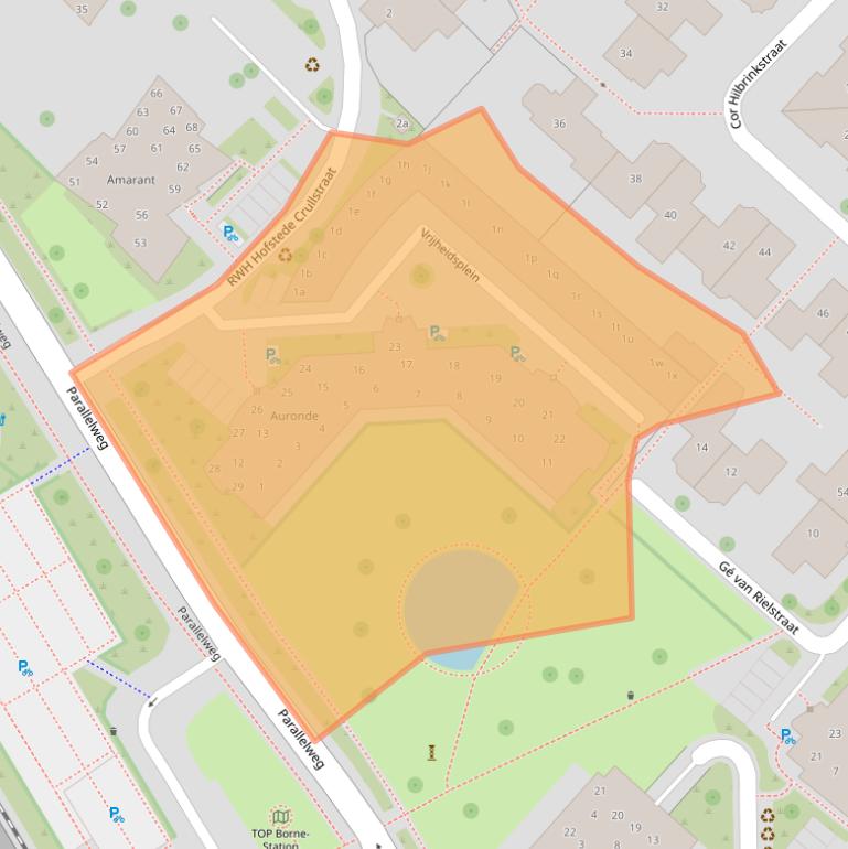 Kaart van postcodegebied 7622DZ.