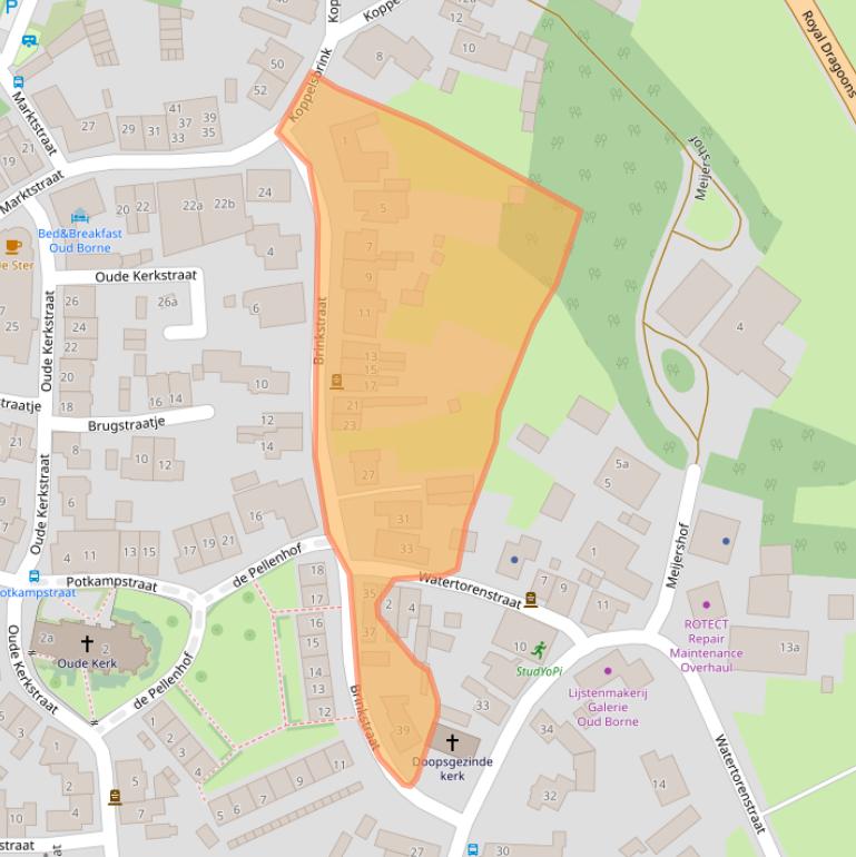 Kaart van postcodegebied 7622EA.