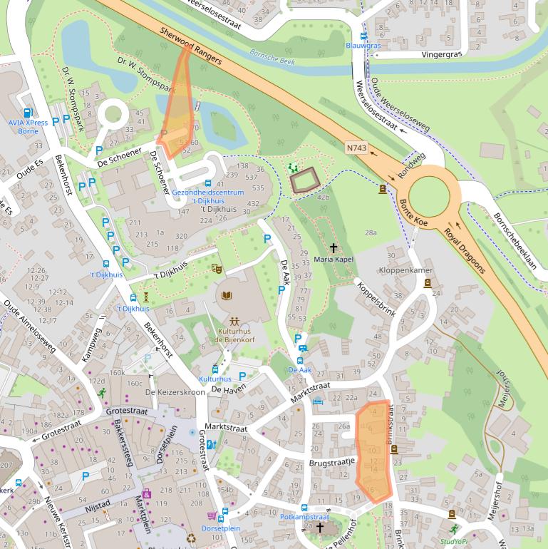 Kaart van postcodegebied 7622EB.