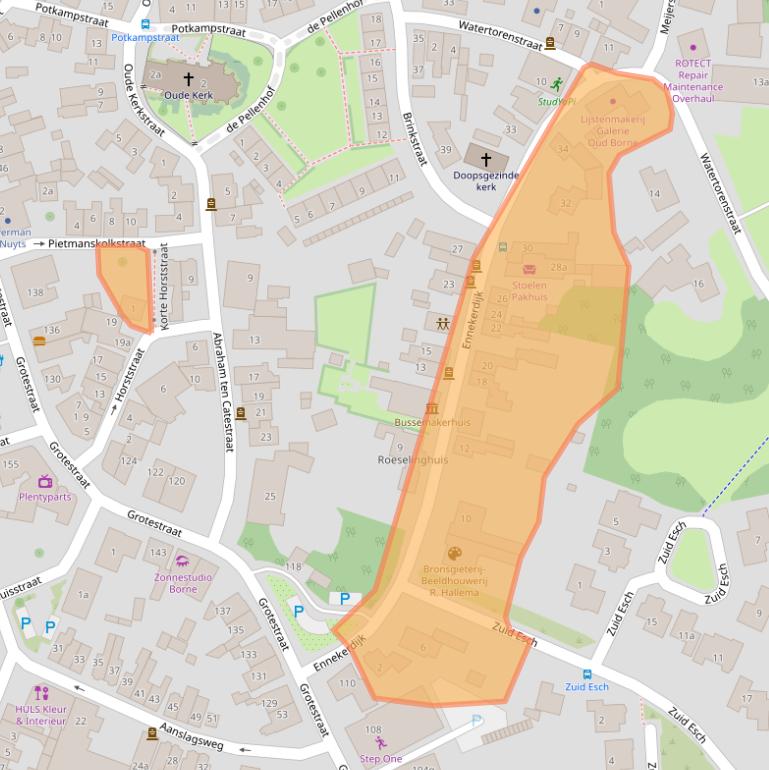 Kaart van postcodegebied 7622EE.