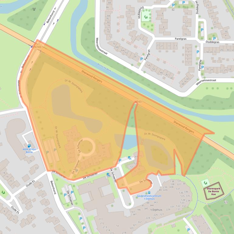 Kaart van postcodegebied 7622EJ.