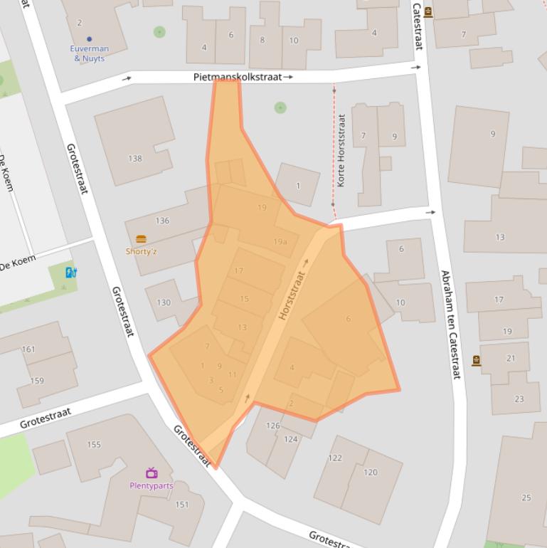 Kaart van postcodegebied 7622ES.