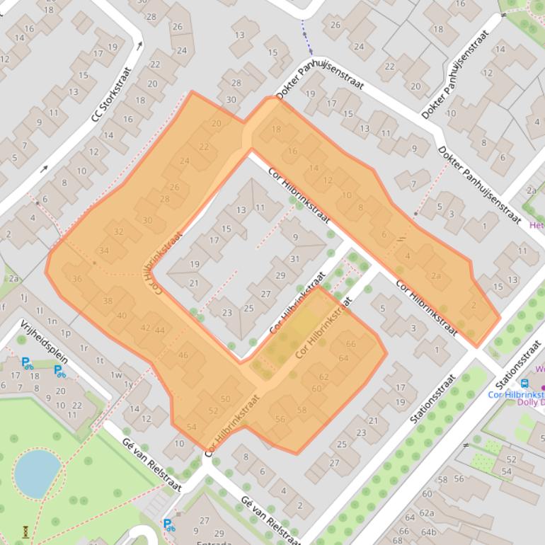 Kaart van postcodegebied 7622EW.