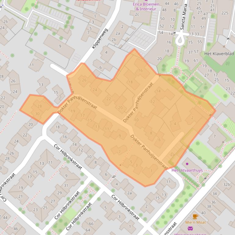 Kaart van postcodegebied 7622EZ.