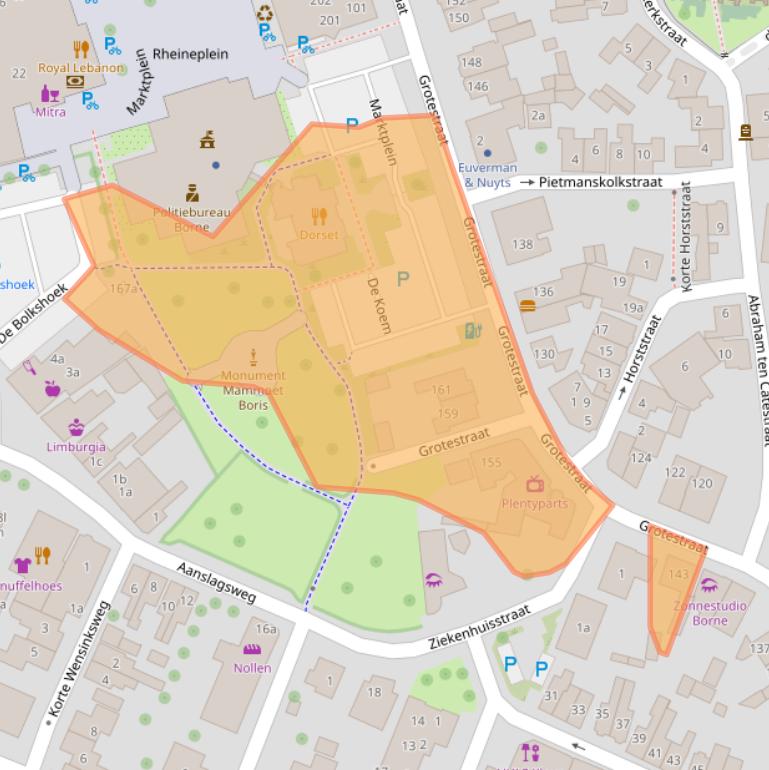 Kaart van postcodegebied 7622GE.