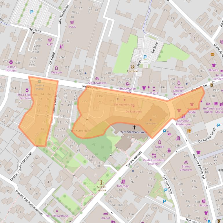 Kaart van postcodegebied 7622GH.