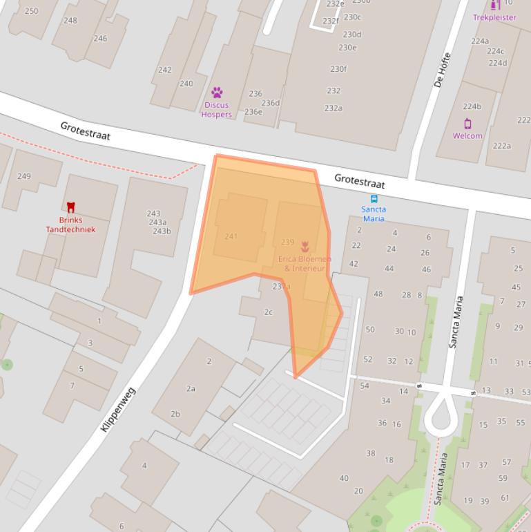 Kaart van postcodegebied 7622GJ.