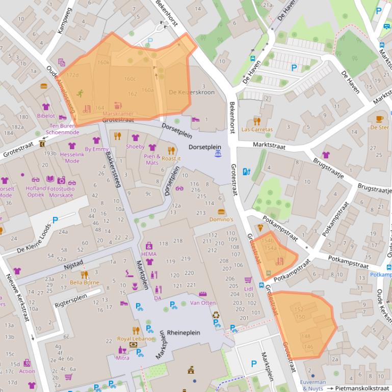 Kaart van postcodegebied 7622GR.