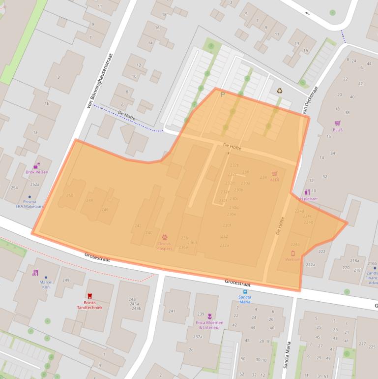 Kaart van postcodegebied 7622GV.