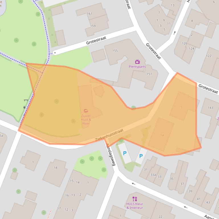 Kaart van postcodegebied 7622GZ.