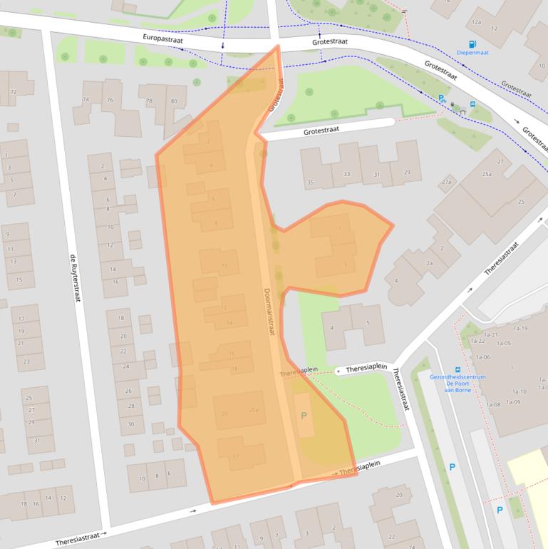 Kaart van postcodegebied 7622HL.