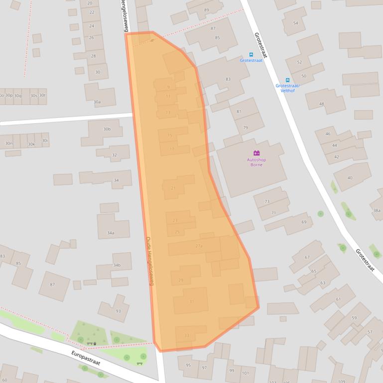 Kaart van postcodegebied 7622HP.