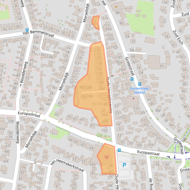 Kaart van postcodegebied 7622HV.