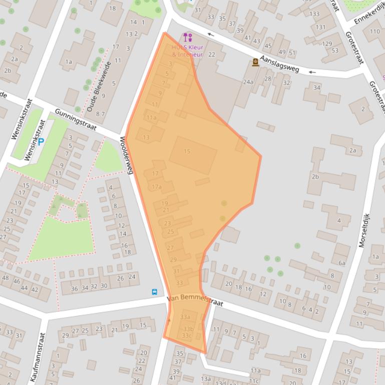 Kaart van postcodegebied 7622JP.