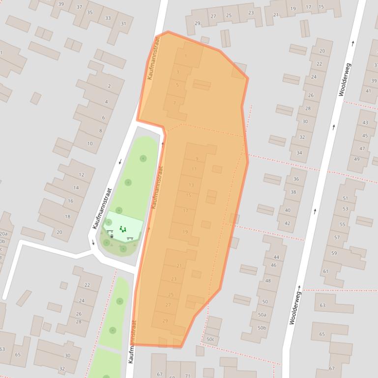 Kaart van postcodegebied 7622KJ.