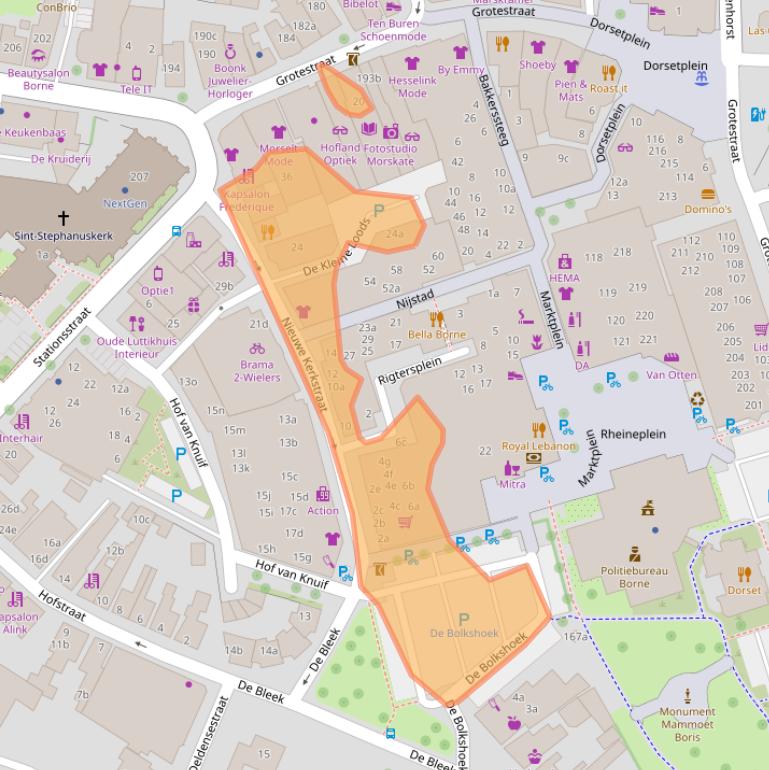 Kaart van postcodegebied 7622LH.