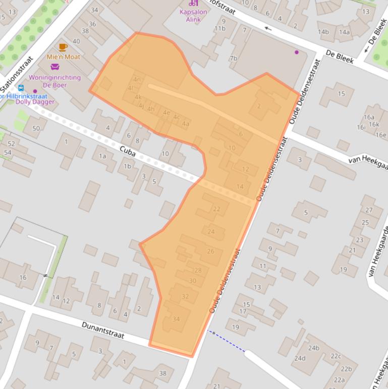 Kaart van postcodegebied 7622LP.