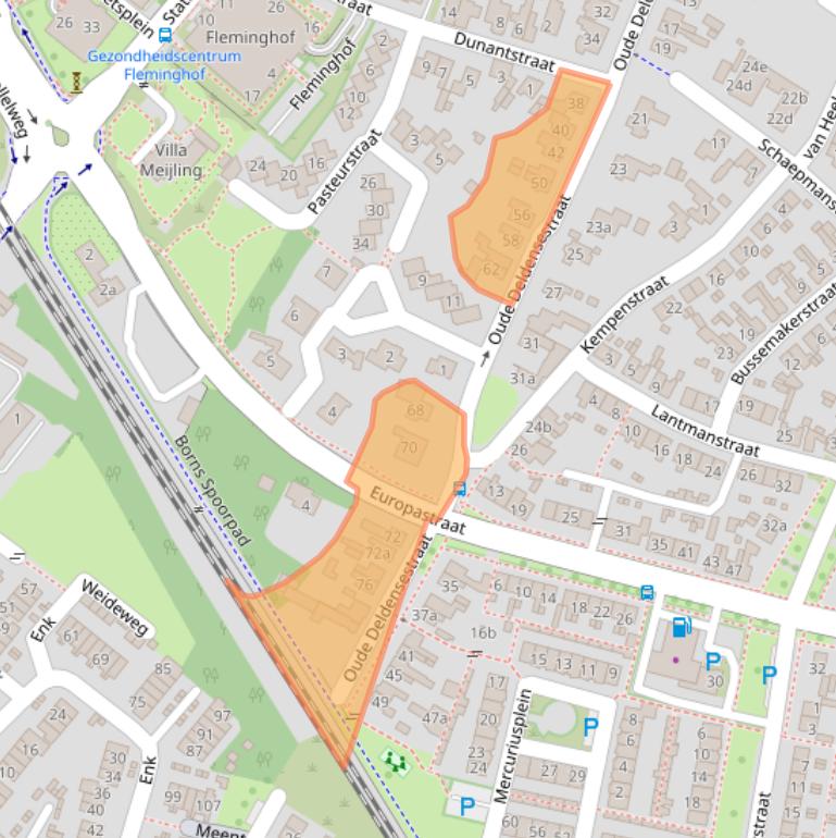 Kaart van postcodegebied 7622LR.