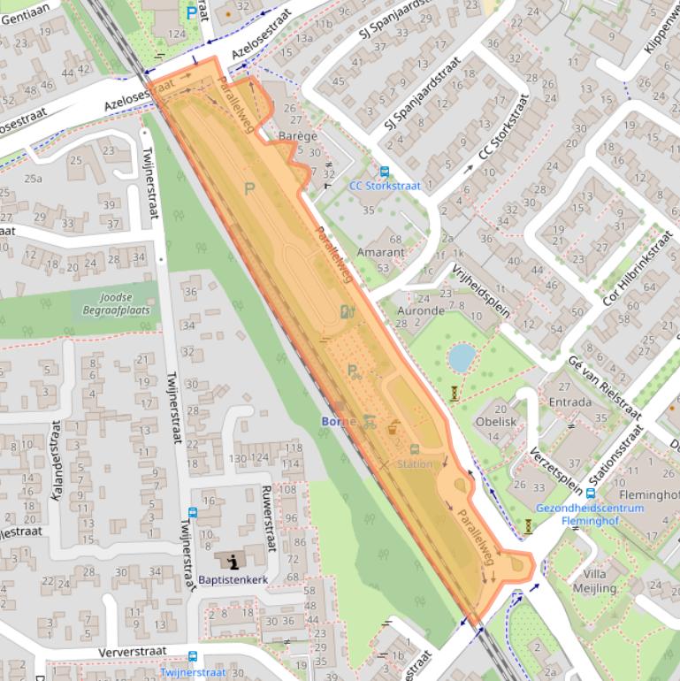 Kaart van postcodegebied 7622NB.