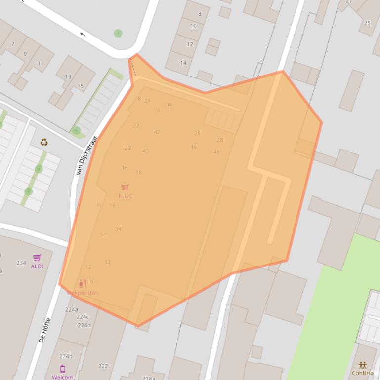 Kaart van postcodegebied 7622TL.